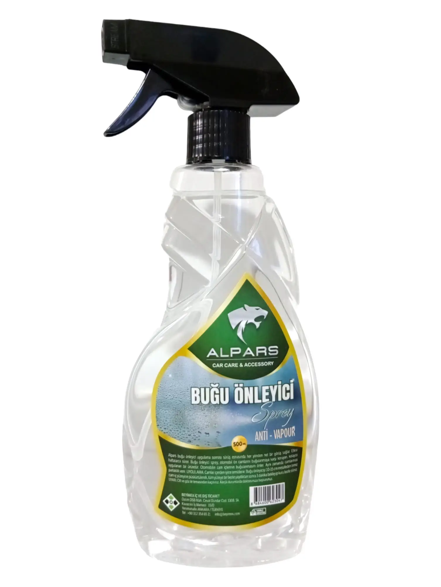 ALPARS Süper Etkili Buğu Önleyici Araba Oto Ev Gözlük Her Türlü Cama Uygun 500 ML